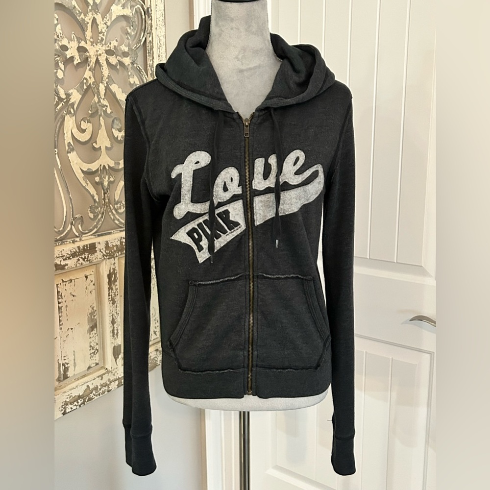 Victoria Secret - Pink Sweat Jacket in Two Tones of Grey - Size Large